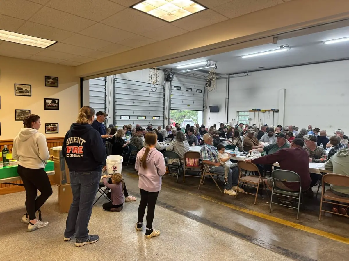 Neighbors and fire company families gathered for dinner inside the Station 1 banquet hall